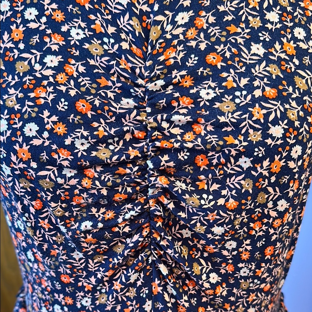 Boden Floral Print Dress - Blue and Orange size 6. - Picture 3 of 13